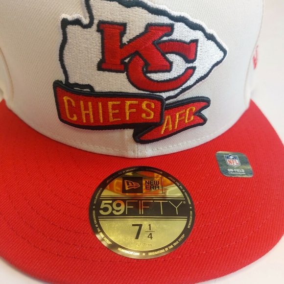 59Fifty New Era Size 7 1/4 Kansas City Chiefs Fitted Hat On Field Cap - Picture 2 of 7